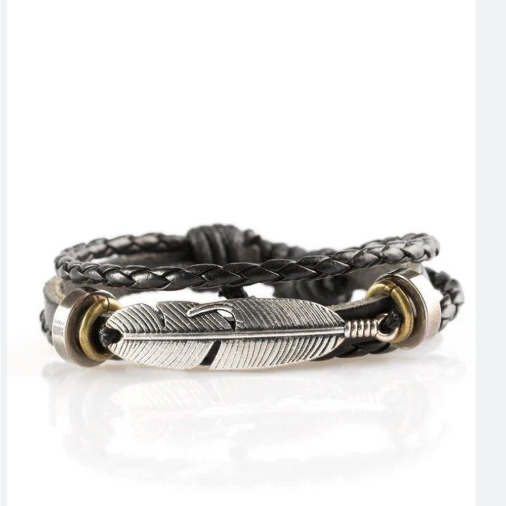 Paparazzi Black and Silver Jewelry Braided Bracelet
